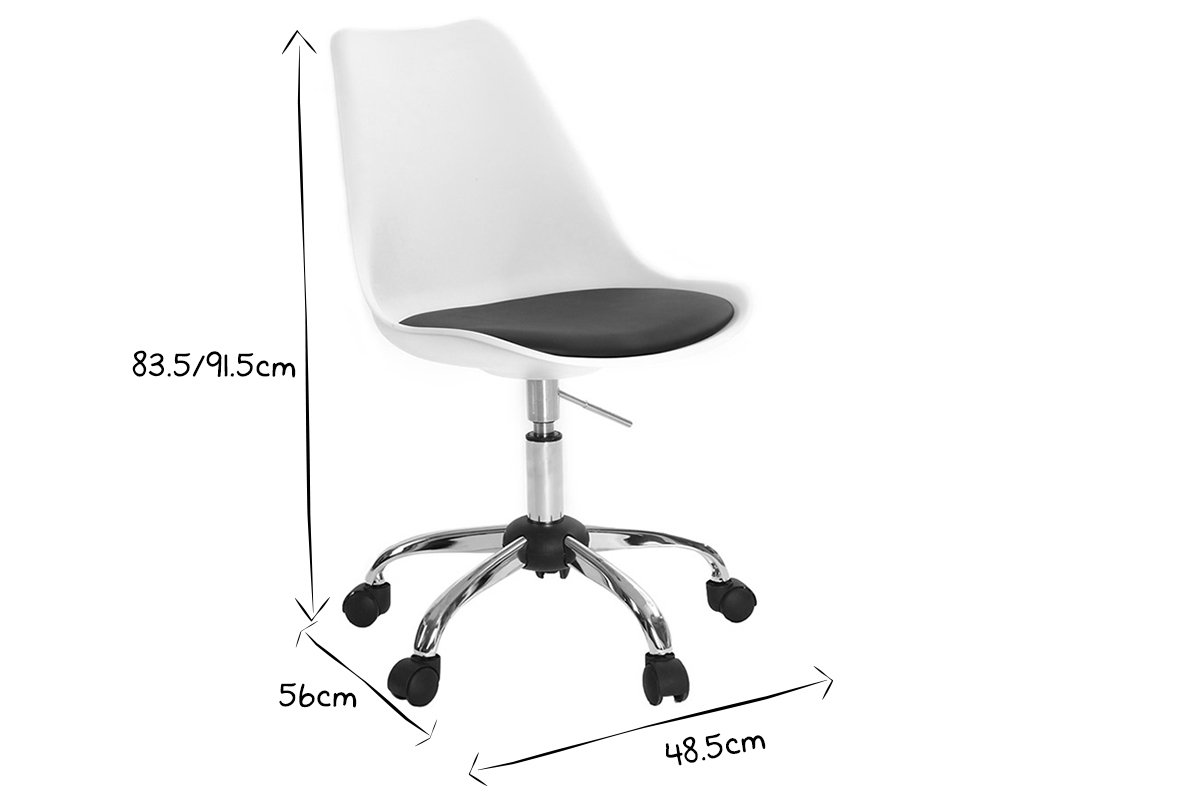 Chaise de bureau design blanche NEW STEEVY