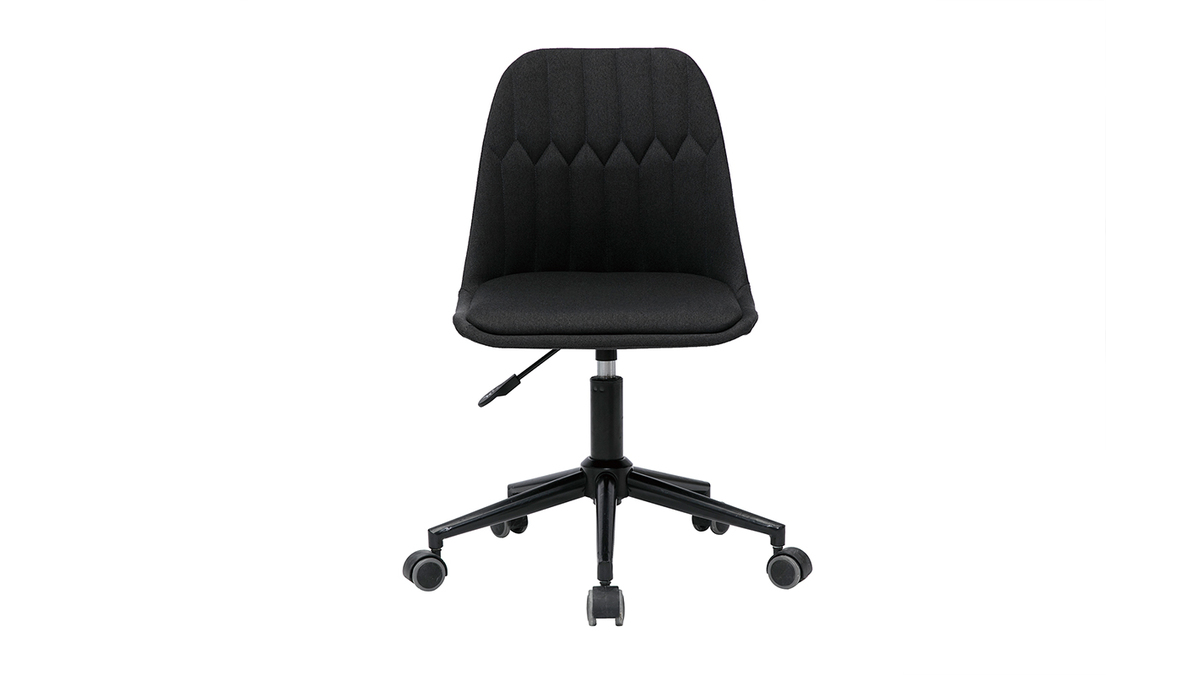 Chaise de bureau design en tissu gris foncé FUSE