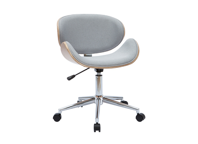 Chaise de bureau design gris et bois clair WALNUT