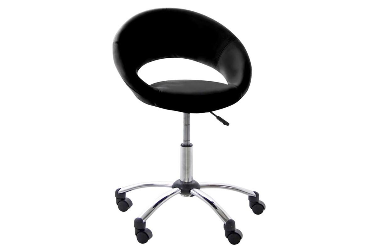 Chaise de bureau design noir � roulettes PINTO
