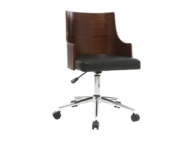 Chaise de bureau design noire et noyer MAYOL