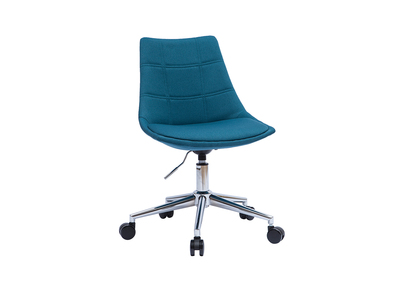 Chaise de bureau design tissu bleu canard MATILDE