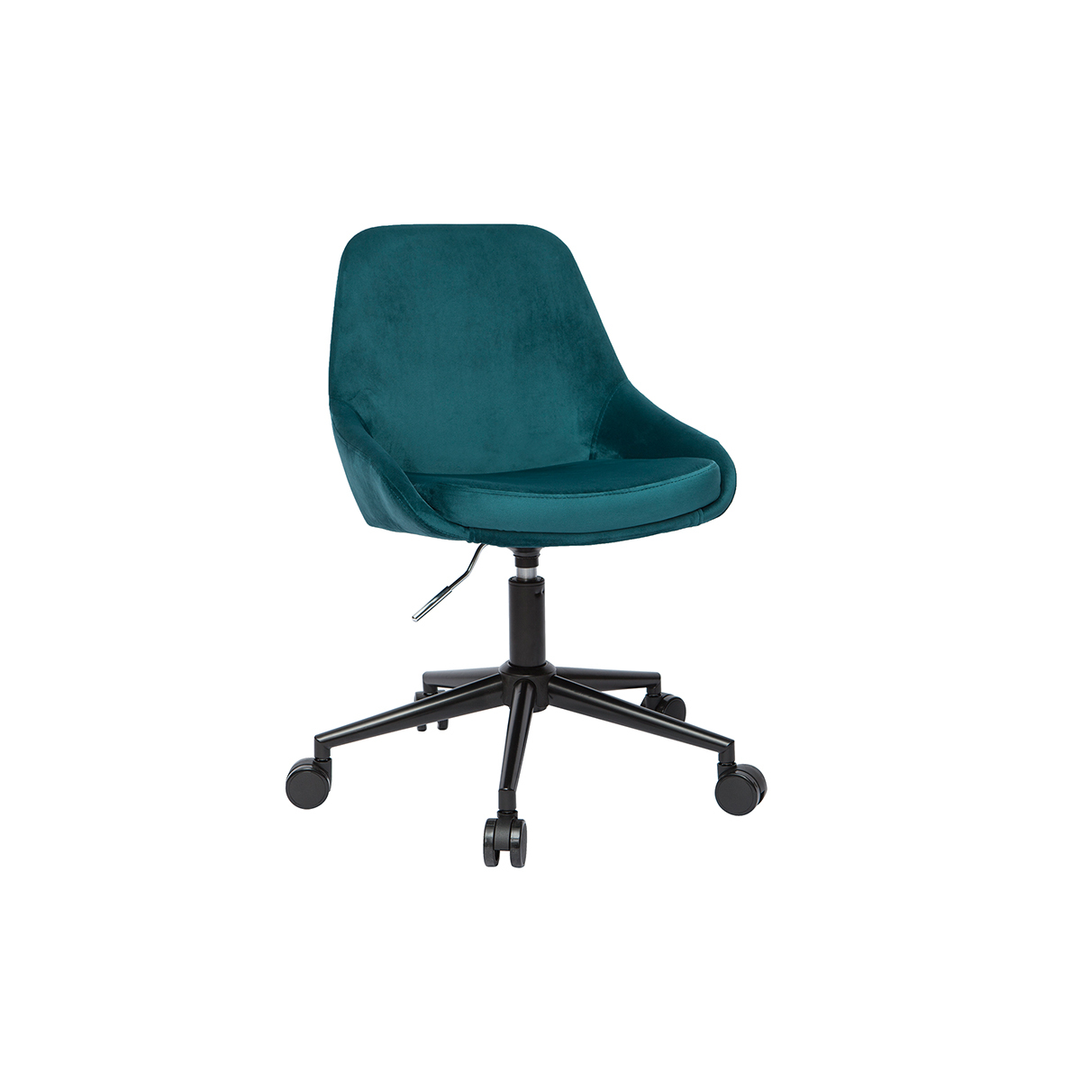 Chaise de bureau design tissu velours bleu canard HOLO vue1