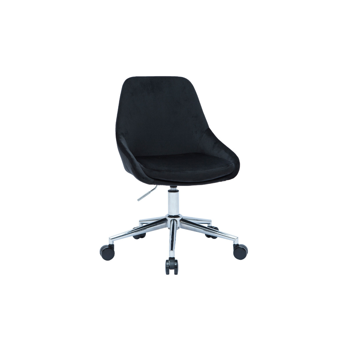 Chaise de bureau design tissu velours noir HOLO vue1