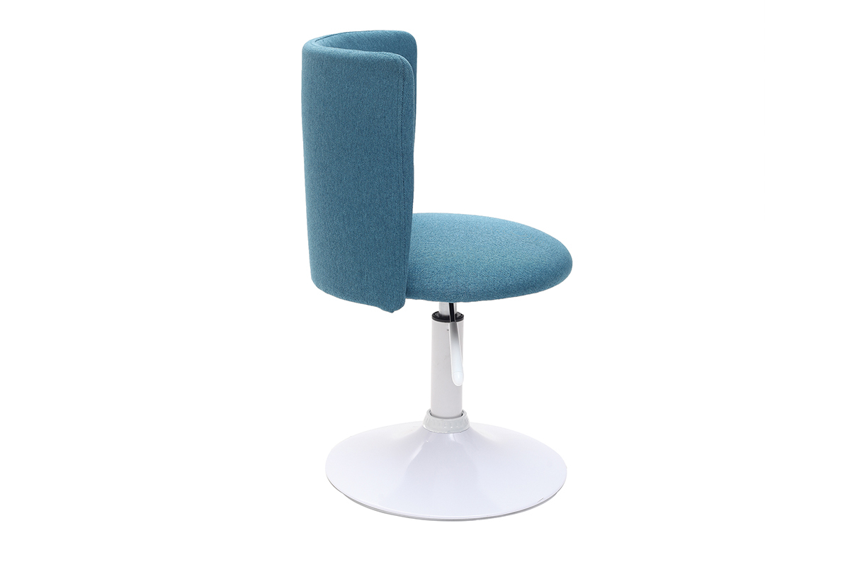 Chaise de bureau enfant bleu canard et blanche NEW MARCHANDE