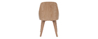Chaise design bimatière blanc et bois clair FLUFFY