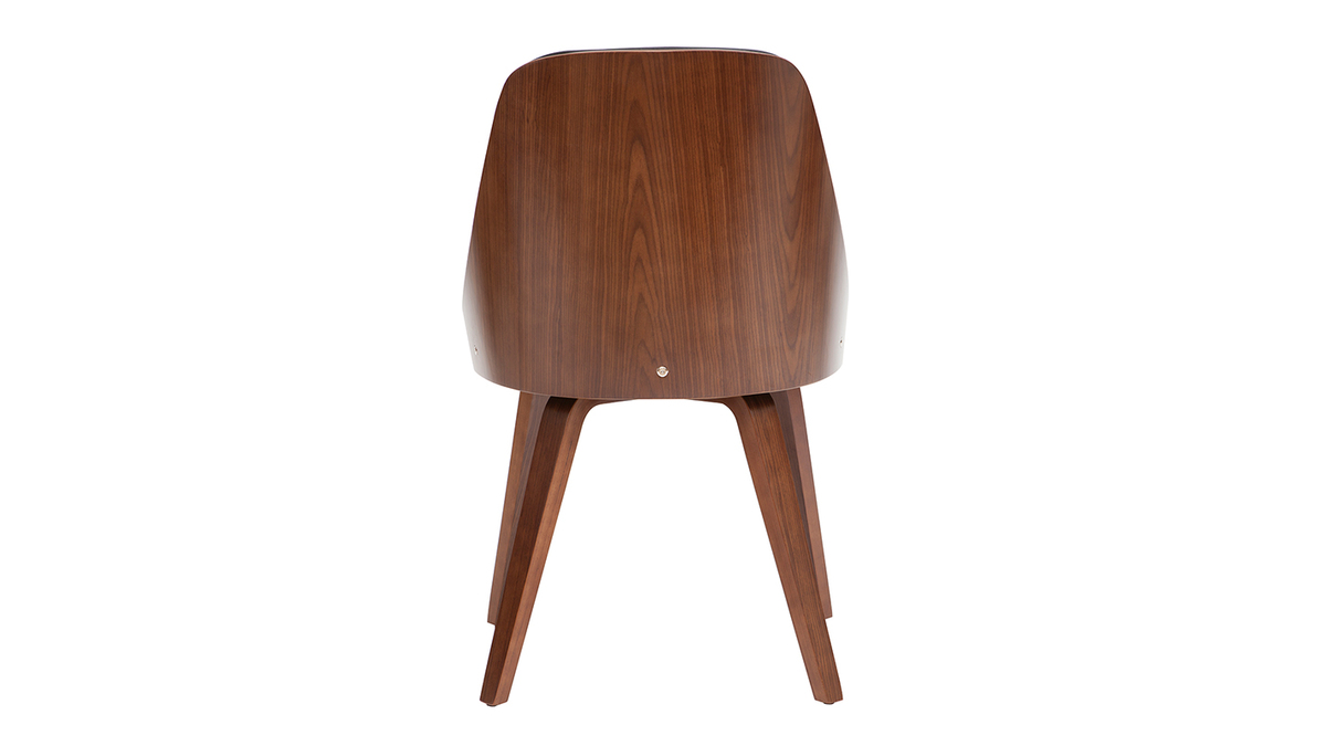 Chaise design bimatière noir et bois foncé FLUFFY