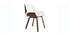 Chaise design blanc et bois foncé RUBBENS
