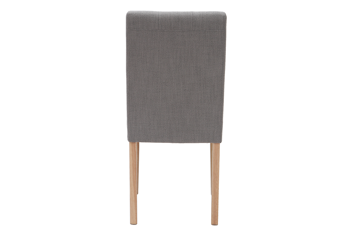 Chaise design capitonne tissu gris (lot de 2) ESTER