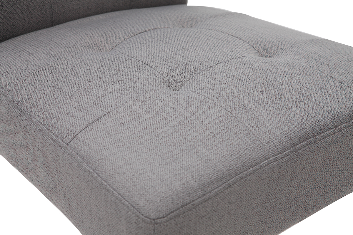 Chaise design capitonne tissu gris (lot de 2) ESTER
