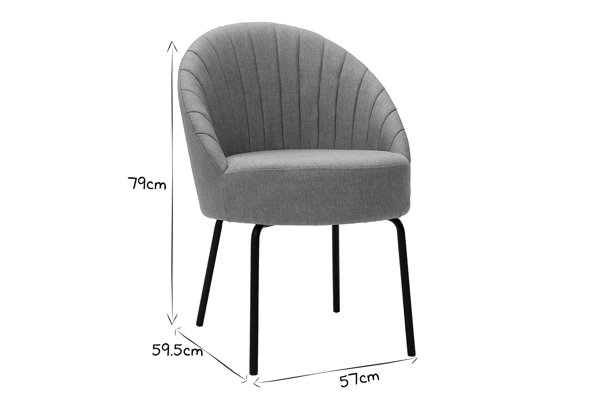 Chaise design effet velours bleu et m�tal noir IZAAC