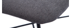 Chaise design effet velours gris foncé et métal noir ARCADE