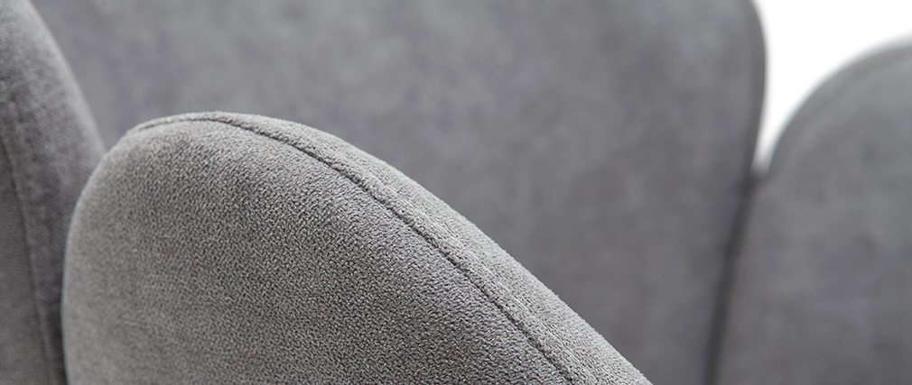 Chaise design en tissu effet velours gris RHAPSODY - Miliboo & Stéphane Plaza