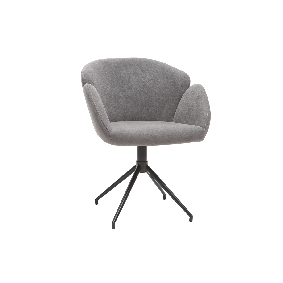 Chaise design en tissu effet velours gris RHAPSODY - Miliboo & Stéphane Plaza vue1