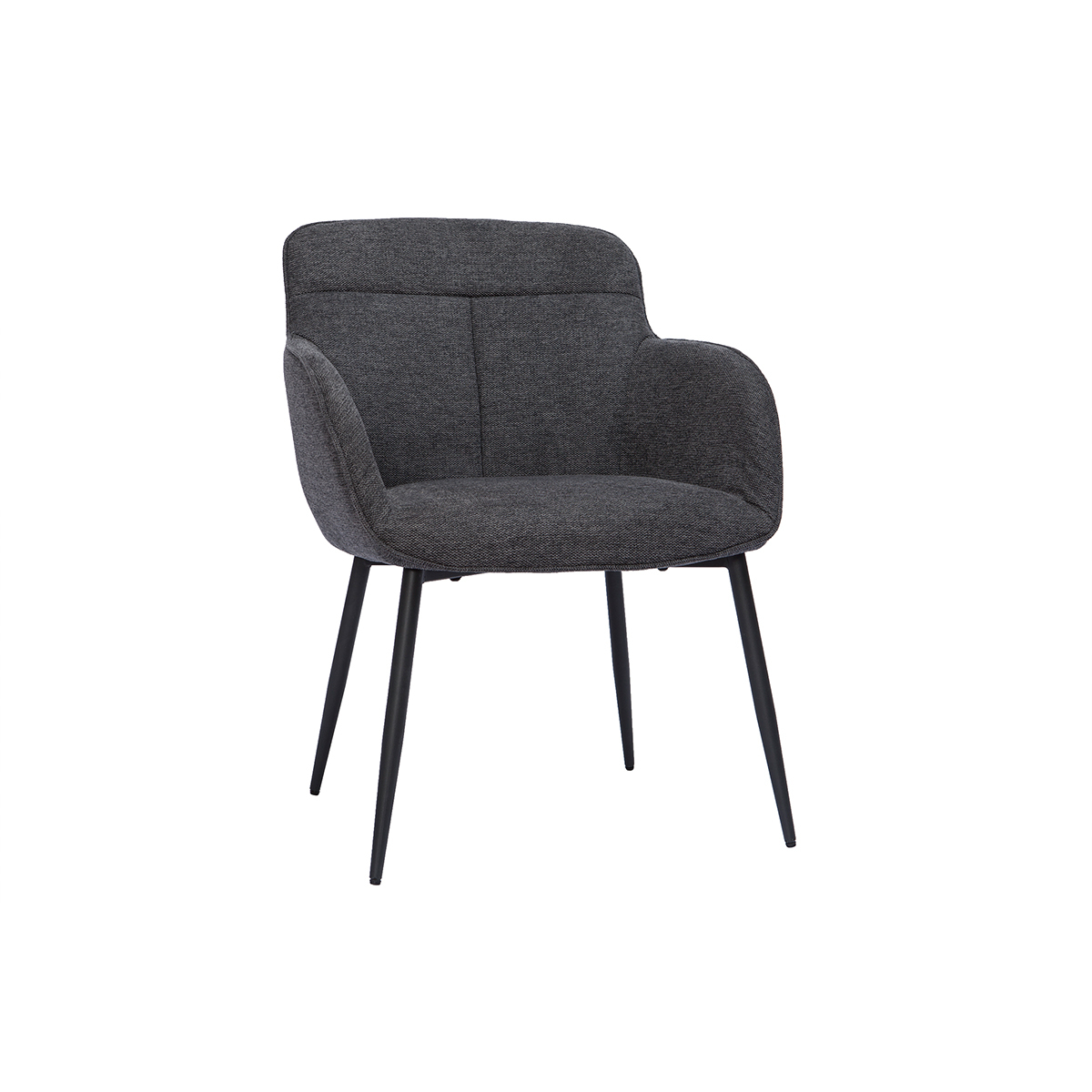Chaise design en tissu effet velours texturé gris foncé FRIDA vue1
