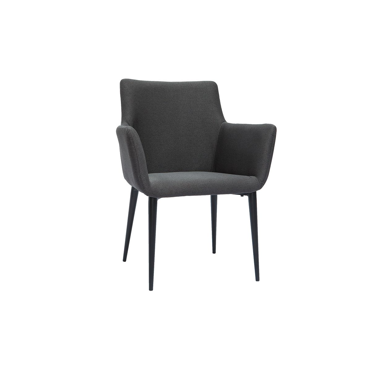 Chaise design en tissu gris anthracite et métal noir CARLIE vue1