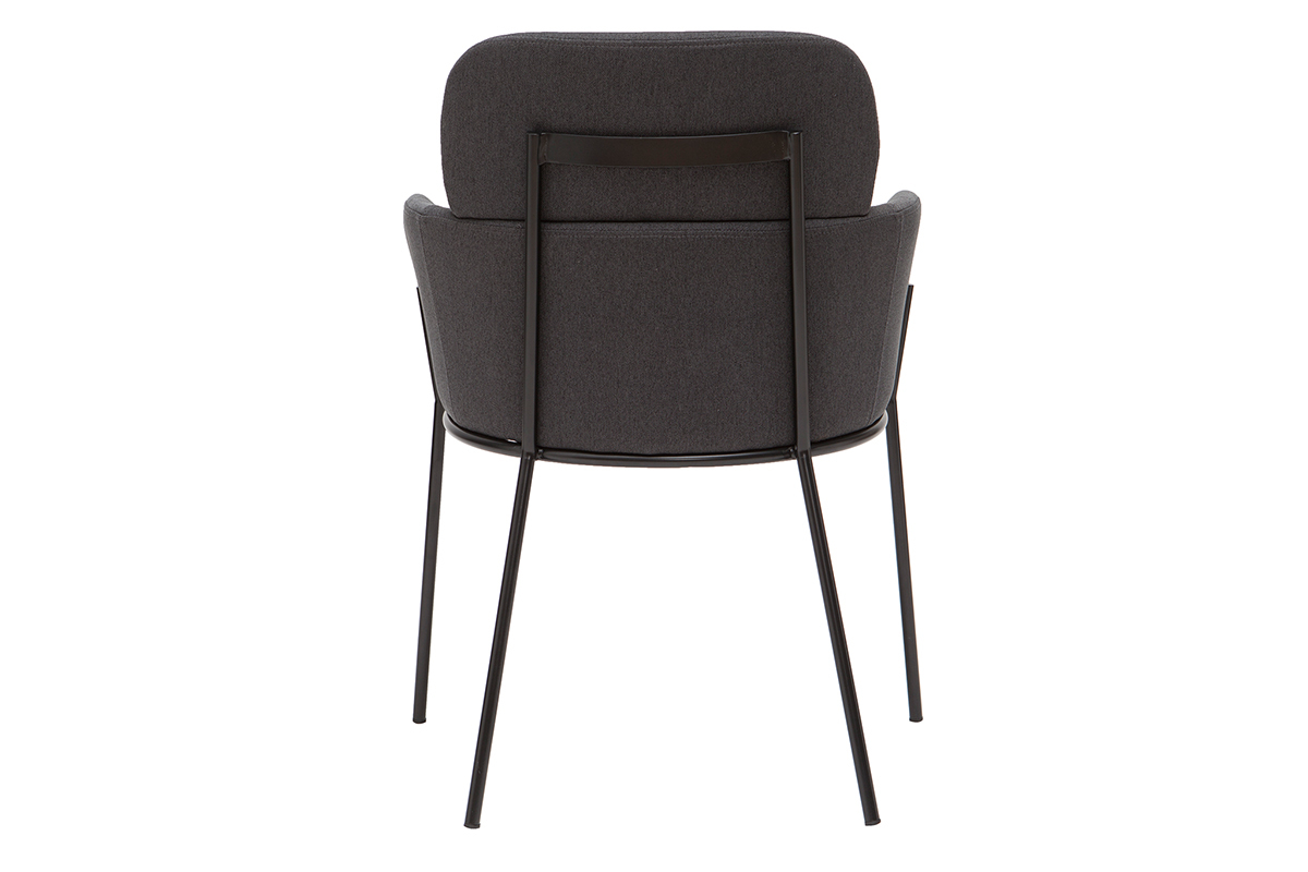 Chaise design en tissu gris et m�tal noir TULUM