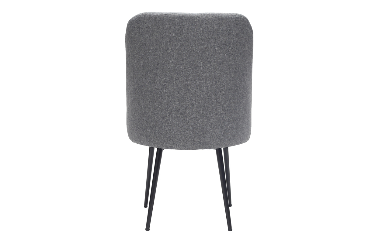 Chaise design en tissu gris fonc et pieds mtal noir LOV