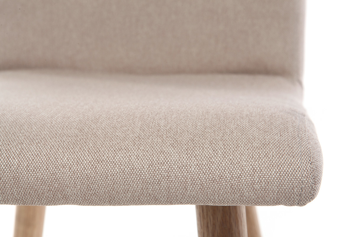 Chaise design en tissu naturel et bois clair massif (lot de 2) HORTA