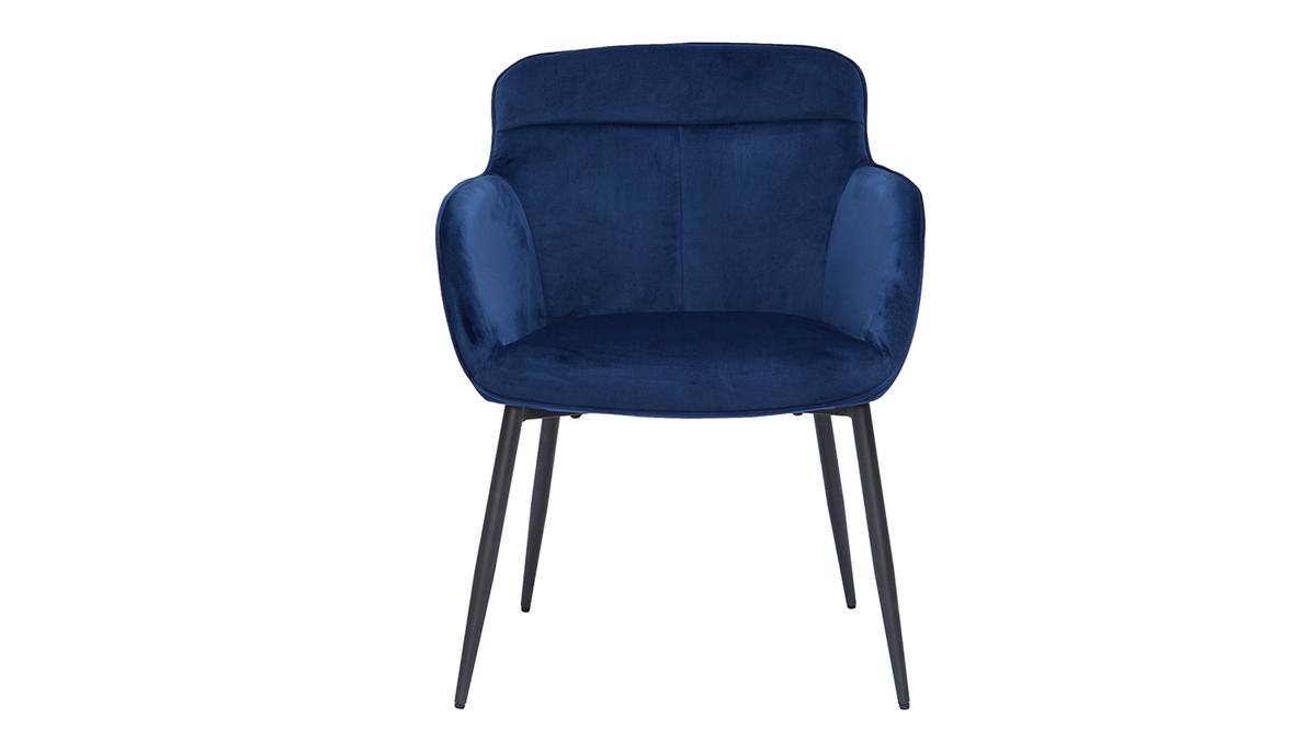 Chaise design en velours bleu foncé FRIDA