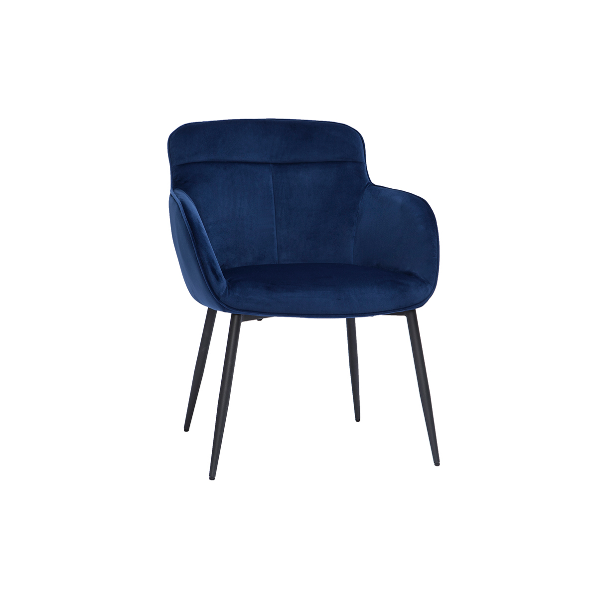 Chaise design en velours bleu foncé FRIDA vue1