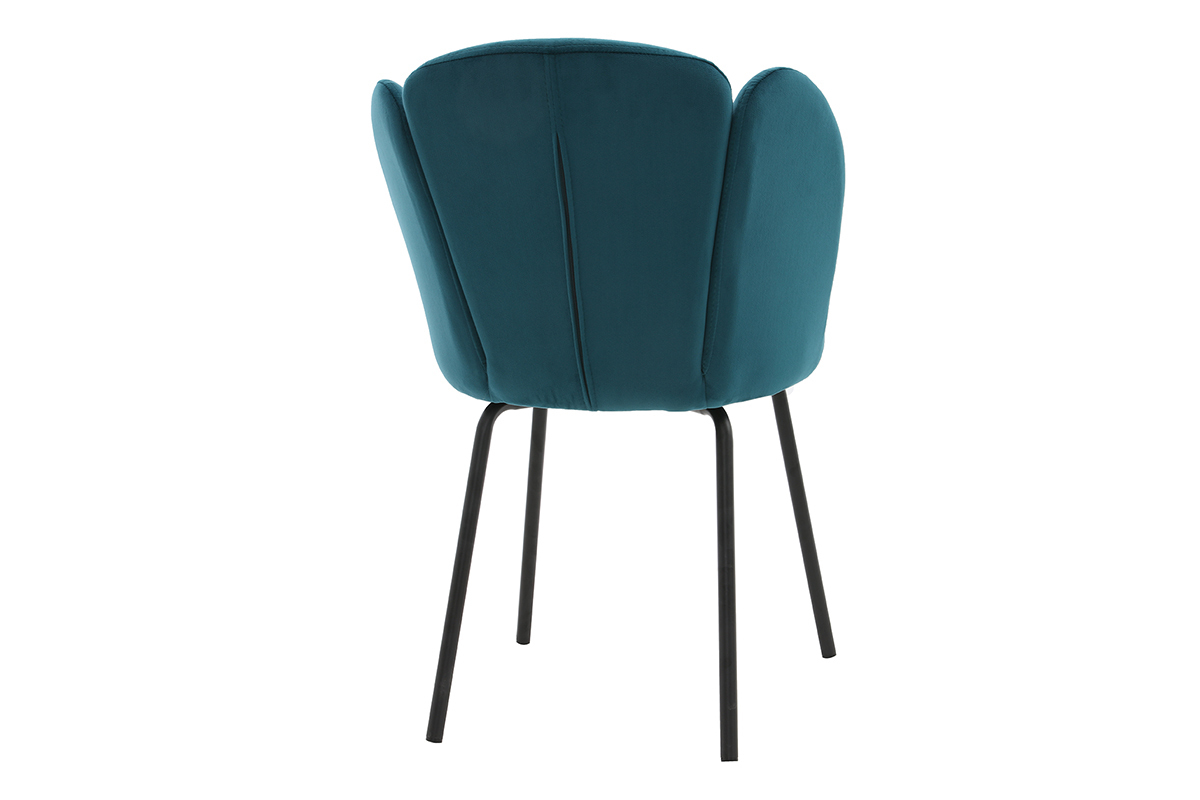Chaise design en velours bleu p�trole FLOS