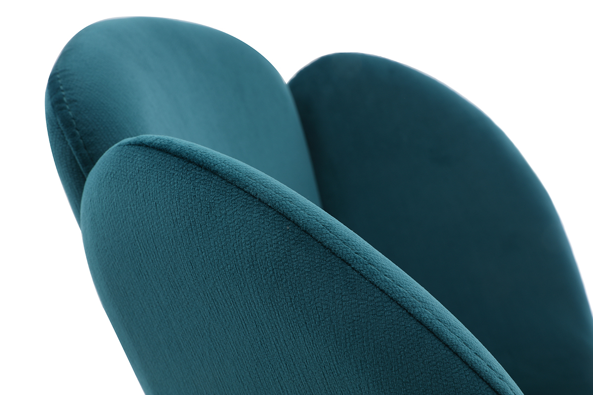 Chaise design en velours bleu p�trole FLOS