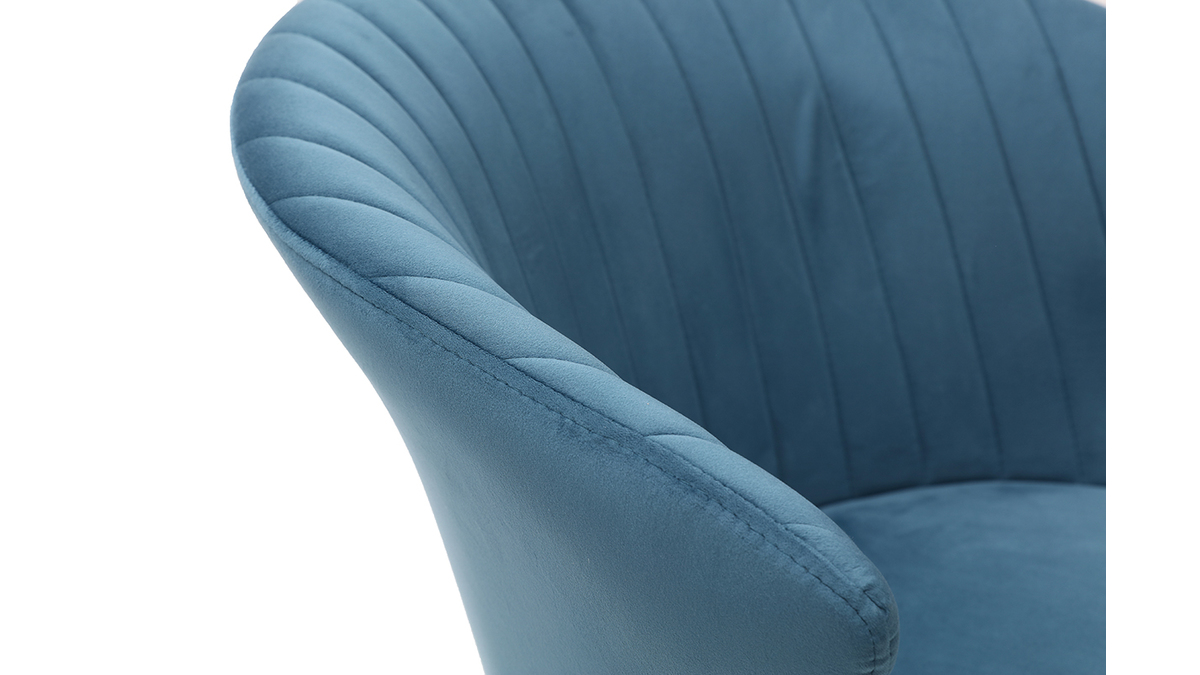 Chaise design en velours bleu REQUIEM