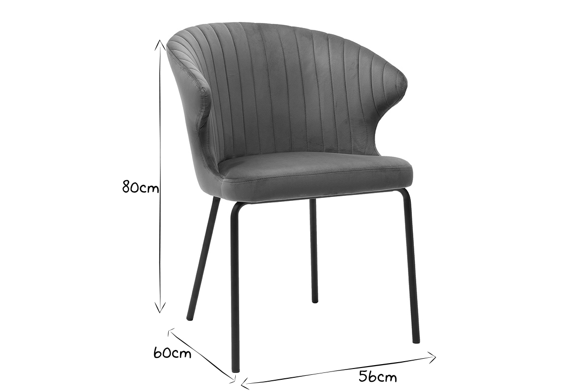 Chaise design en velours bleu REQUIEM