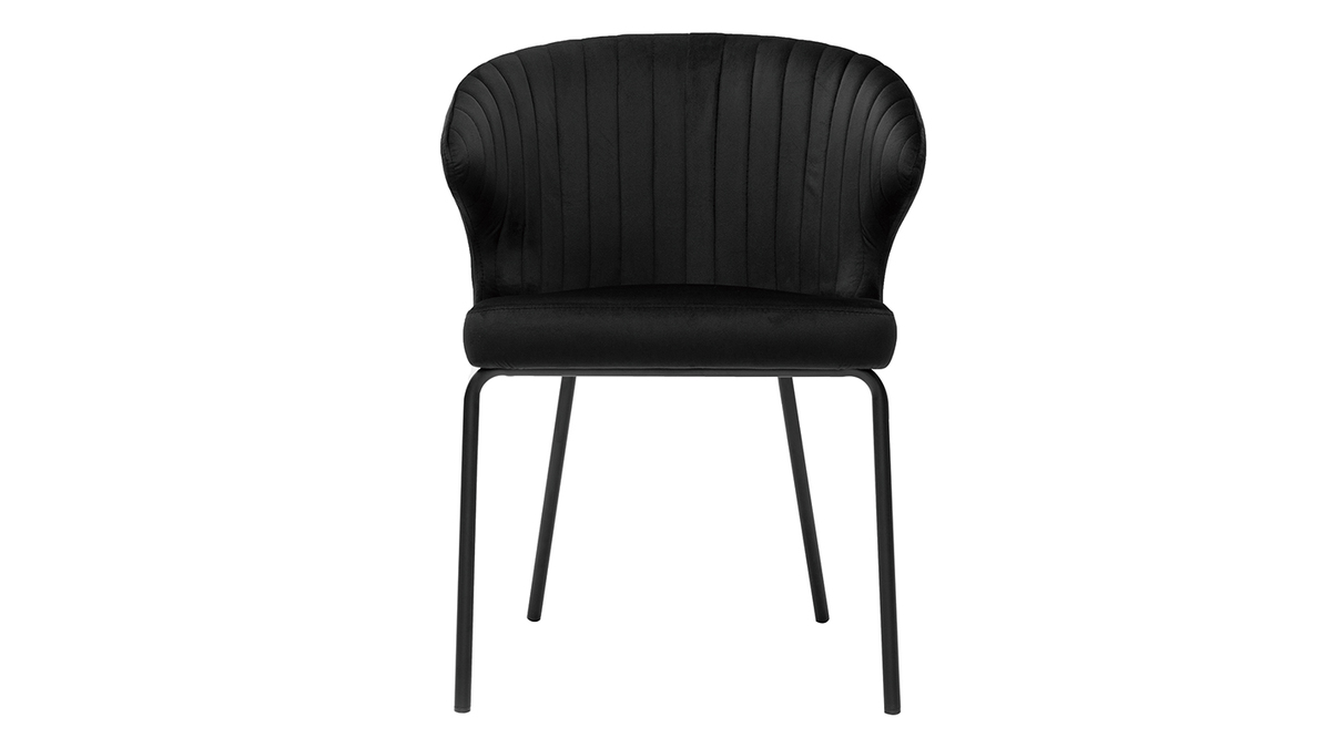 Chaise design en velours noir REQUIEM