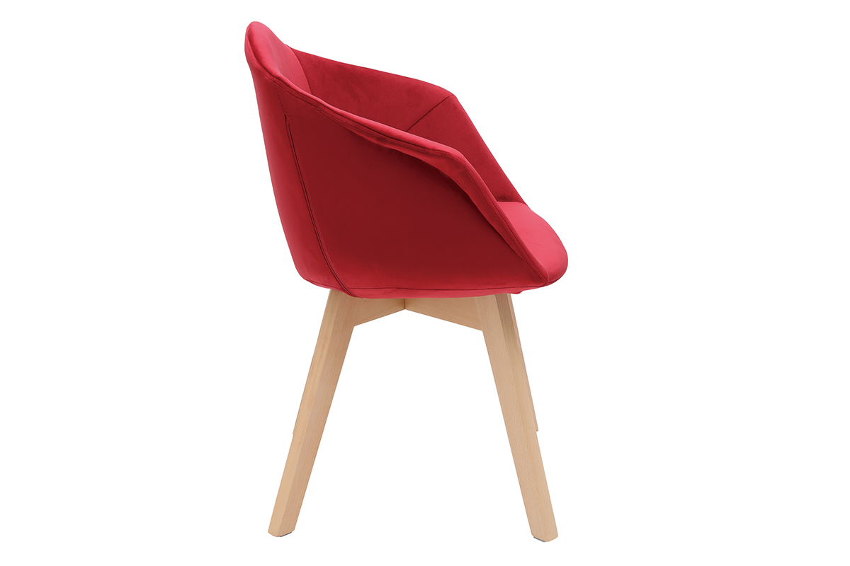 Chaise design en velours rouge TAYA