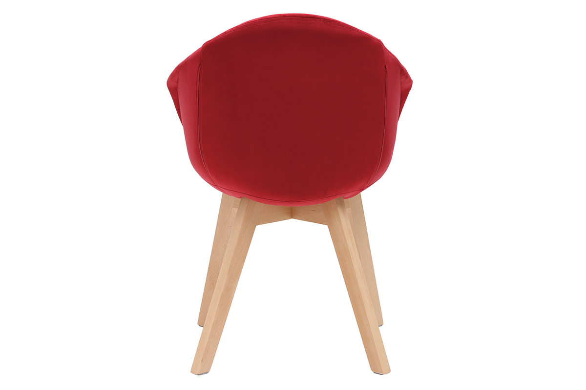 Chaise design en velours rouge TAYA
