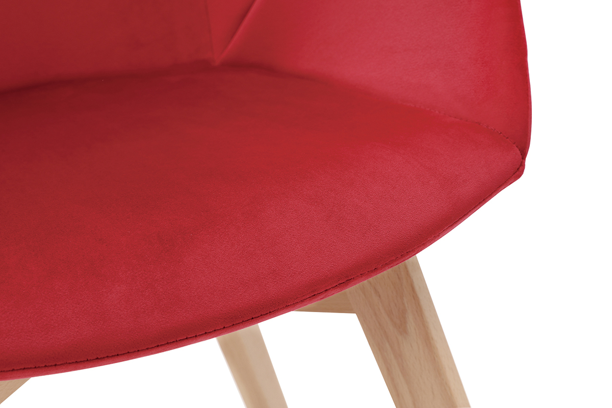 Chaise design en velours rouge TAYA
