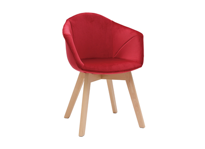 Chaise design en velours rouge TAYA