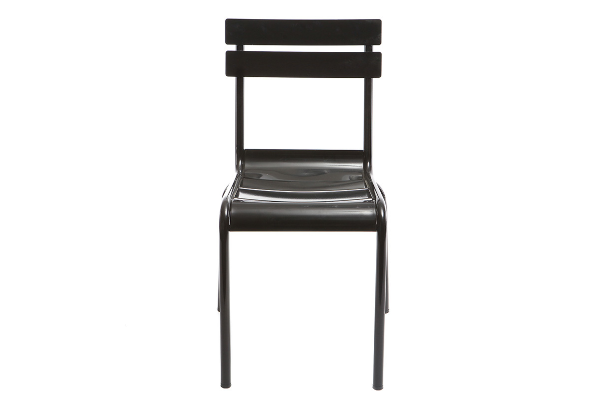 Chaise design mtal noire (lot de 2) SHERMAN