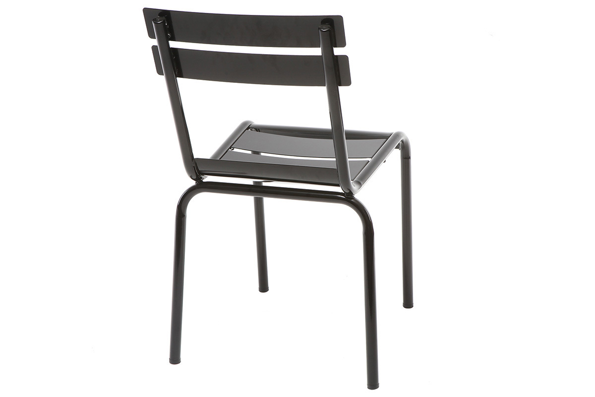 Chaise design mtal noire (lot de 2) SHERMAN
