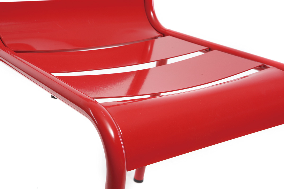 Chaise design m�tal rouge (lot de 2) SHERMAN