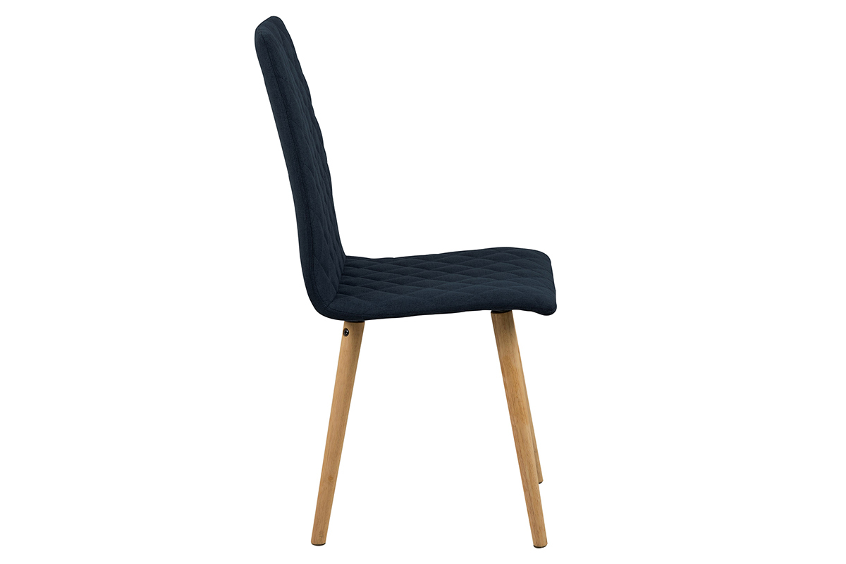 Chaise design molletonn� losanges bleu fonc� (lot de 2) DIAMOND