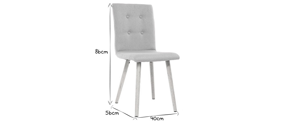 Chaise design naturelle et bois (lot de 2) HORTA