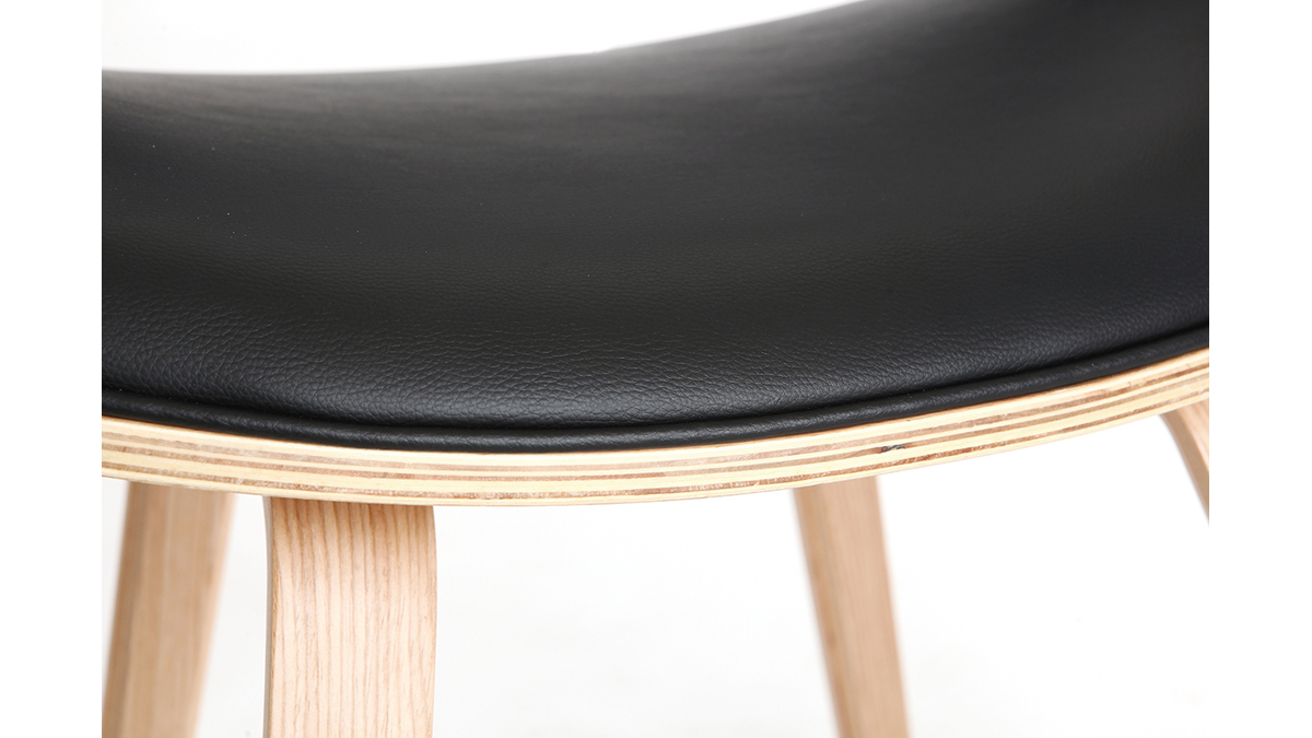 Chaise design noir et bois clair ARAMIS