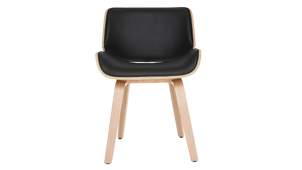 Chaise design noir et bois clair RUBBENS
