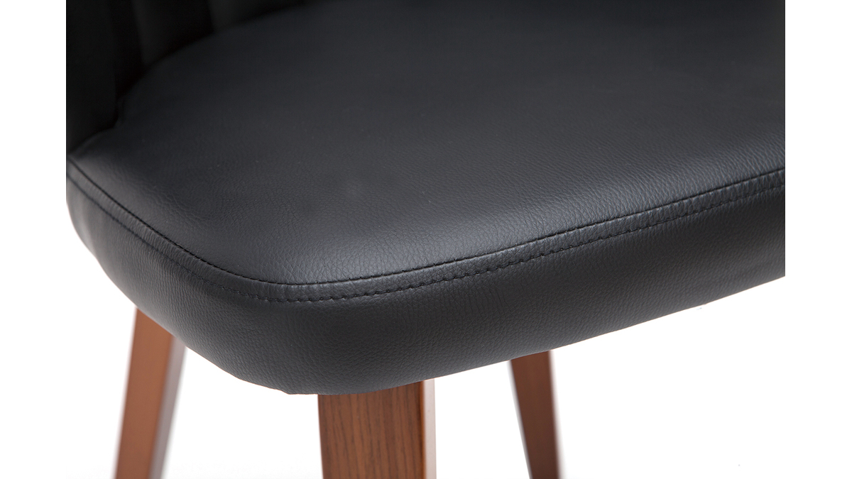 Chaise design noir et bois foncé ALBIN