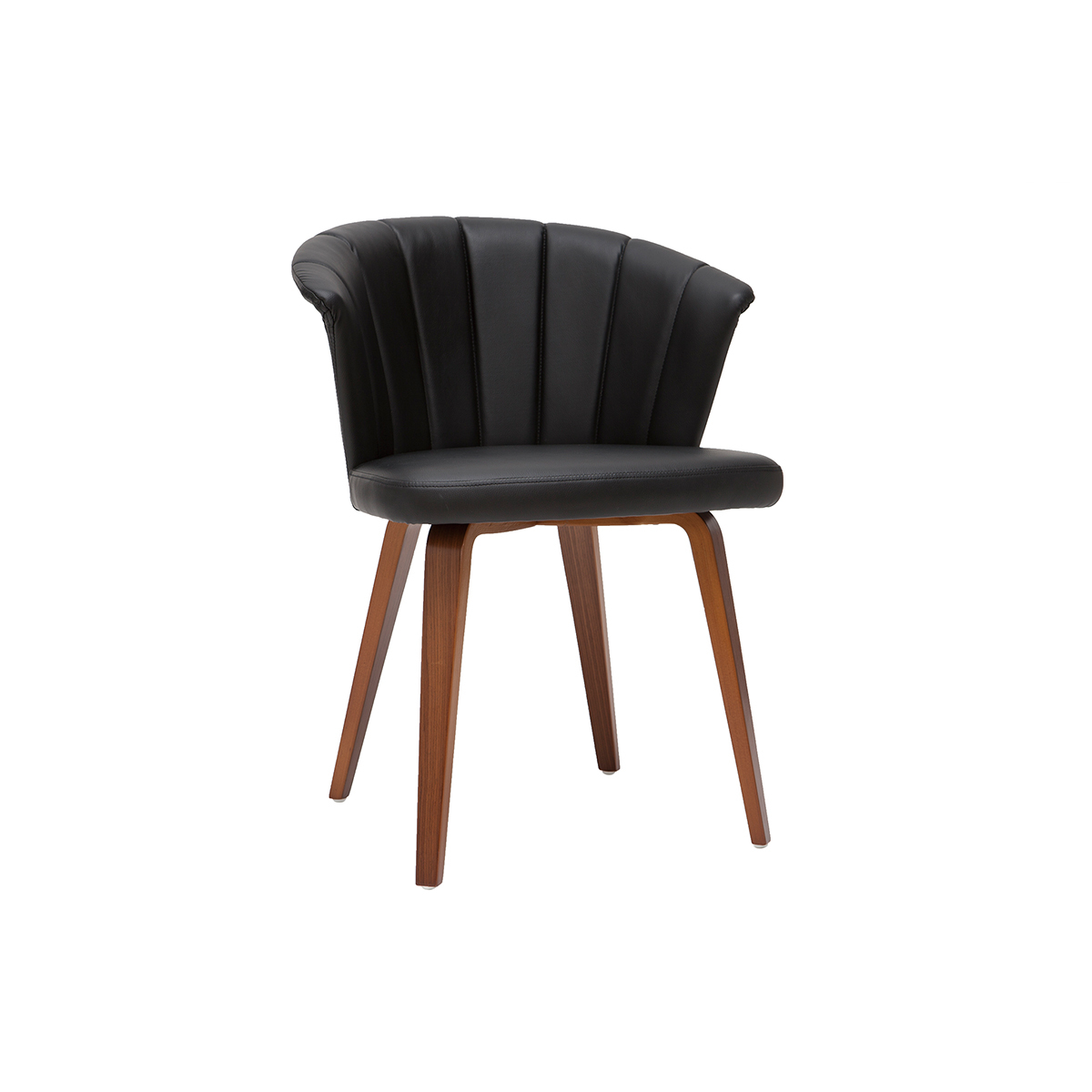Chaise design noir et bois foncé ALBIN vue1
