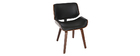 Chaise design noir et bois foncé RUBBENS