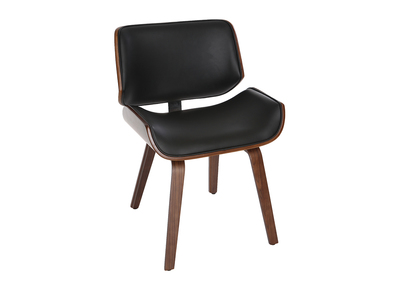 Chaise design noir et bois foncé RUBBENS