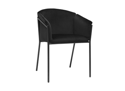 Chaise design noire en tissu velours et métal BRIANE