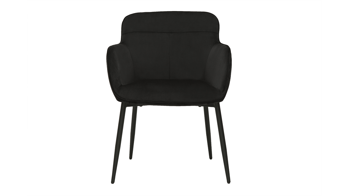 Chaise design noire en tissu velours et métal FRIDA