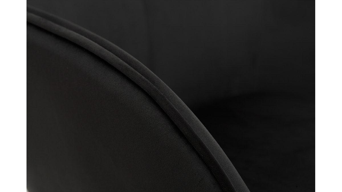 Chaise design noire en tissu velours et métal FRIDA