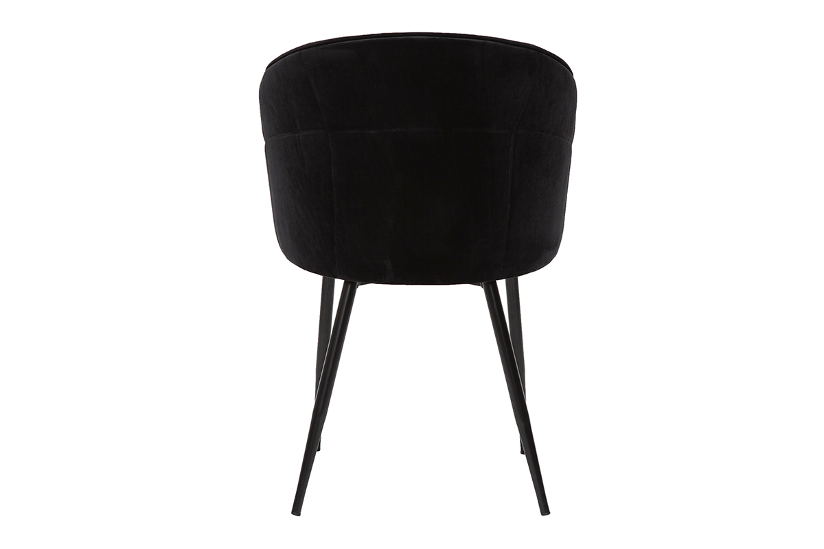 Chaise design noire en tissu velours et mtal JOLLY