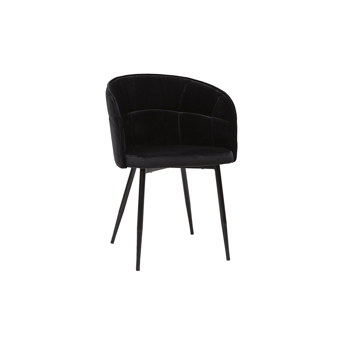 Chaise design noire en tissu velours et métal JOLLY vue1